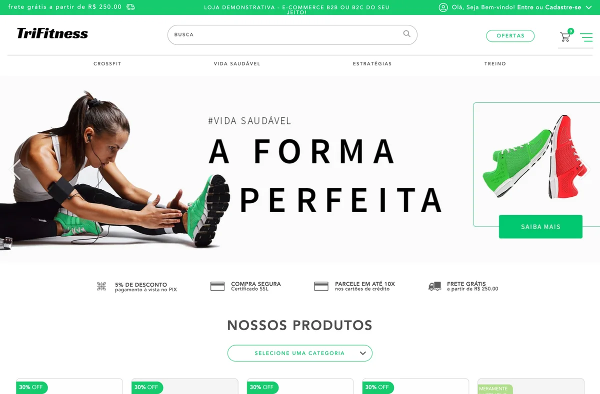 Página inicial do tema Trifitness
